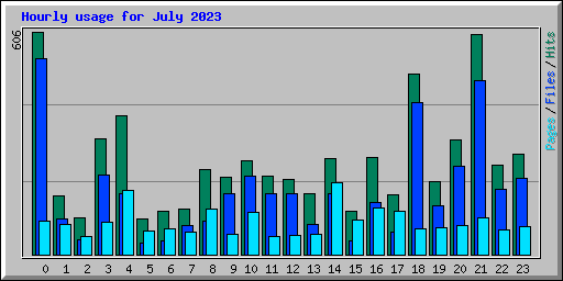 Hourly usage for July 2023